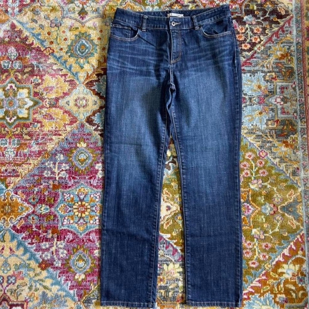 Chico's Denim Jeans Women's 15 Slim Fit Dark Wash‎ High Rise